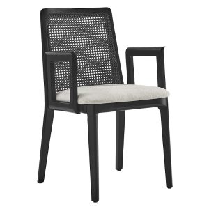 Modway Monarch Wood and Rattan Dining Armchair