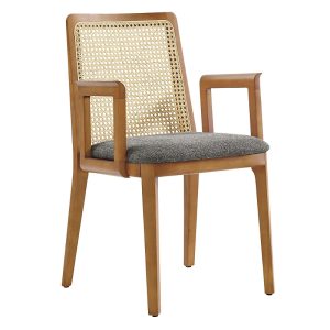 Modway Monarch Wood and Rattan Dining Armchair