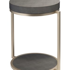 Jamie Young Chester Faux Leather Shagreen Round Side Table
