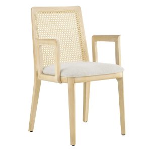 Modway Monarch Wood and Rattan Dining Armchair