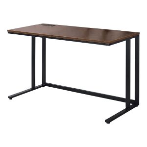 Furniture of America Sanford Steel Base Two-Tone Writing Desk with Usb Ports and Outlets