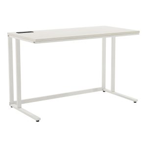 Furniture of America Sanford Steel Base Two-Tone Writing Desk with Usb Ports and Outlets