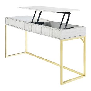 Furniture of America Prelli Steel Base Adjustable Writing Desk with Lift Top and Hidden Drawer