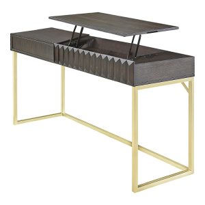 Furniture of America Prelli Steel Base Adjustable Writing Desk with Lift Top and Hidden Drawer