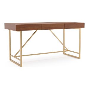 Furniture of America Axole Metal Base Desk with Drawer