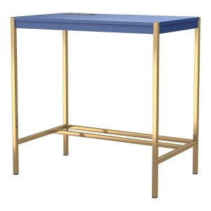 Furniture of America Cuyler Steel Base Writing Desk with USBs and Outlets