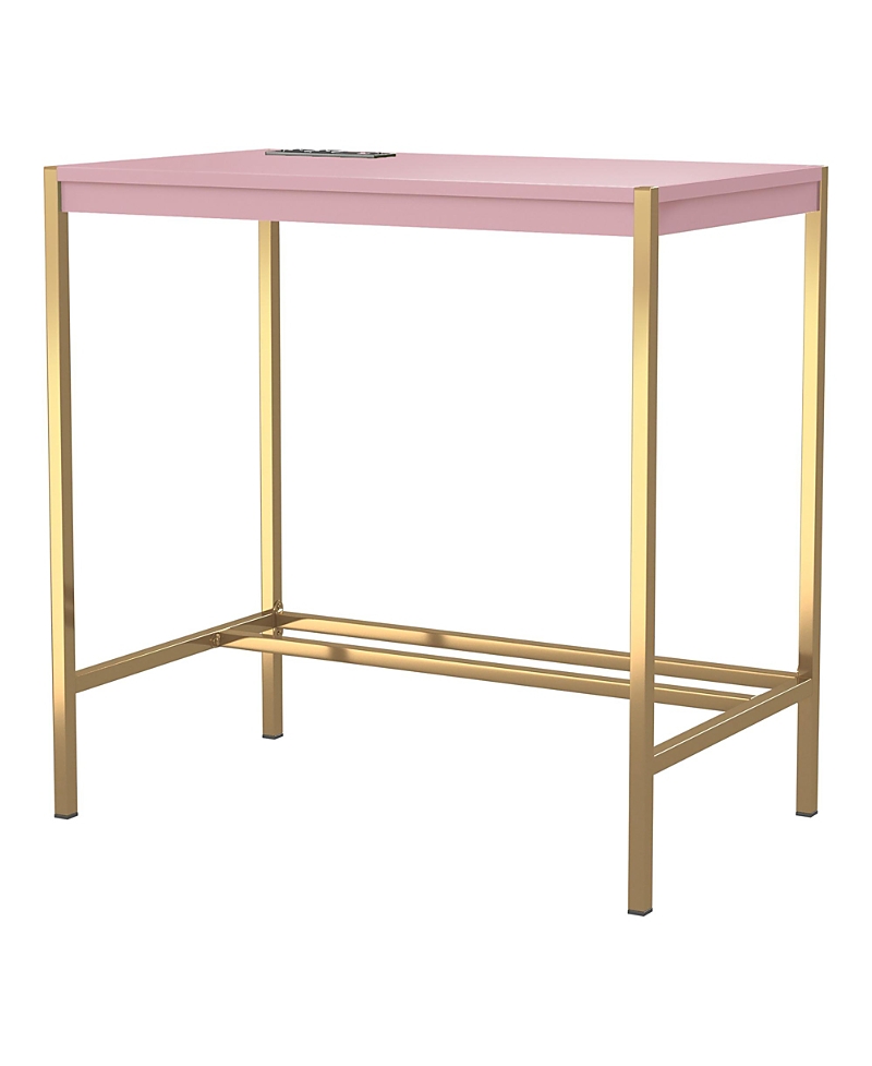 Furniture of America Cuyler Steel Base Writing Desk with USBs and Outlets