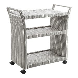 Furniture of America Phelps Aluminum 3-Open Shelf Patio Serving Cart