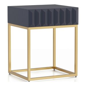 Furniture of America Lamon 19-inch Metal Frame 1-Drawer Side Table