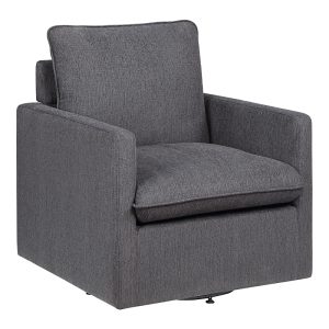 Furniture of America Chester Linen Upholstered Swivel Chair