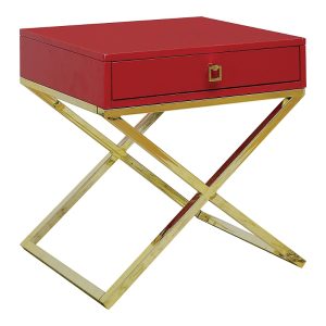 Furniture of America Chester 24 Steel Frame 1-Drawer End Table