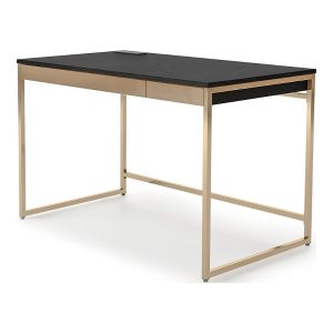 Furniture of America Gallway Steel Base 2-Drawer Writing Desk with Usb Ports and Outlets