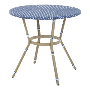 Furniture of America Tricke Aluminum and Pe Wicker Patio Round Counter Height Table