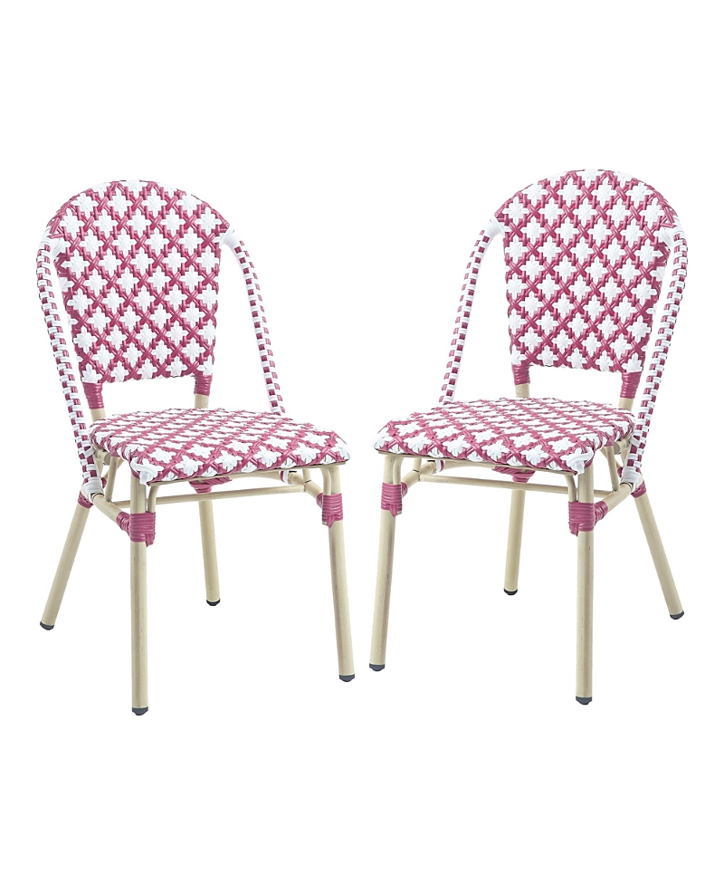 Furniture of America Quade Aluminum and Pe Wicker Patio Dining Chairs, Set of 2
