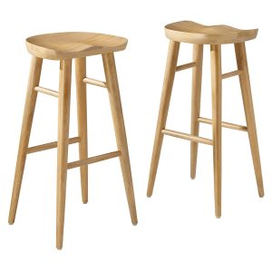 Modway Saville Backless Wood Bar Stools Set of 2
