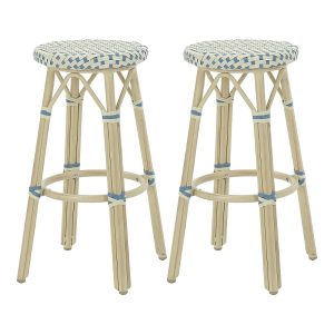 Furniture of America Kindry 30 Aluminum Outdoor Barstools, Set of 2
