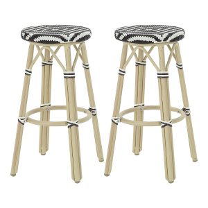 Furniture of America Kindry 30 Aluminum Outdoor Barstools, Set of 2
