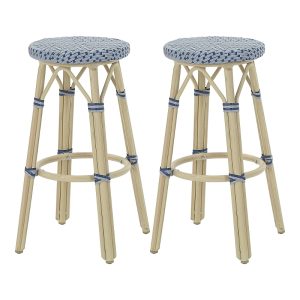 Furniture of America Kindry 30 Aluminum Outdoor Barstools, Set of 2