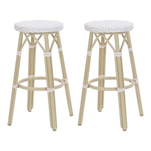 Furniture of America Kindry 30 Aluminum Outdoor Barstools, Set of 2