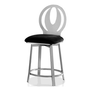 Furniture of America Seneca 24-inch Microfiber Swivel Barstools with Steel Frame, Set of 2