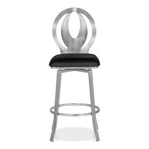 Furniture of America Seneca 29-inch Microfiber Swivel Barstools with Steel Frame, Set of 2