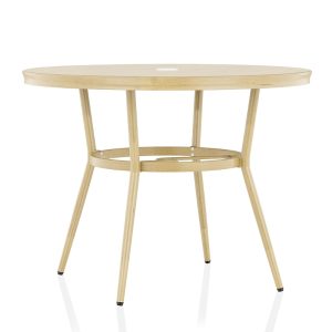 Furniture of America Sylvestri Aluminum Patio Round Dining Table