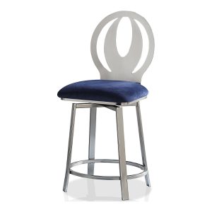 Furniture of America Seneca 24-inch Microfiber Swivel Barstools with Steel Frame, Set of 2