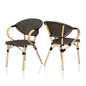 Furniture of America Madison Aluminum Patio Arm Chairs, Set of 2