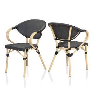 Furniture of America Madison Aluminum Patio Arm Chairs, Set of 2