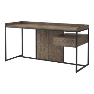 Furniture of America Tioga Steel Base 1-Drawer Writing Desk with USBs and Outlets