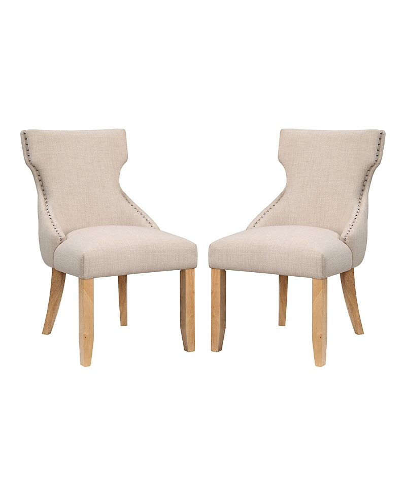 Furniture of America Rietta Linen Upholstered Tufted and Nailhead Side Chairs, Set of 2