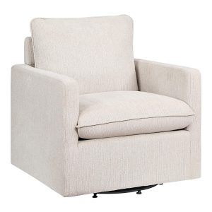 Furniture of America Chester Linen Upholstered Swivel Chair