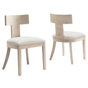 Modway Peregrine Wood and Fabric Upholstered Dining Chairs, Set of 2