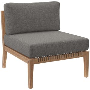 Modway Clearwater Outdoor Patio Teak Wood Armless Chair