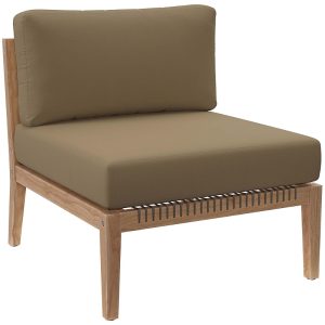 Modway Clearwater Outdoor Patio Teak Wood Armless Chair