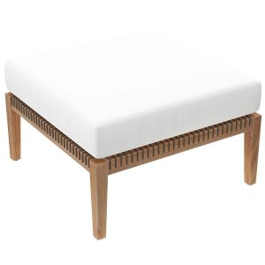 Modway Clearwater Outdoor Patio Teak Wood Ottoman