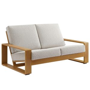 Modway Lirienne Outdoor Patio Aluminum Faux Wood Loveseat