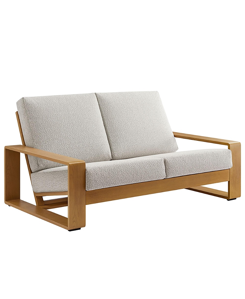 Modway Lirienne Outdoor Patio Aluminum Faux Wood Loveseat