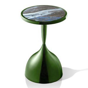Furniture of America Knoll 16-inch Iron Round End Table with Galaxy Top and Dome Base
