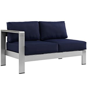 Modway Shore Left-Arm Corner Sectional Outdoor Patio Aluminum Loveseat