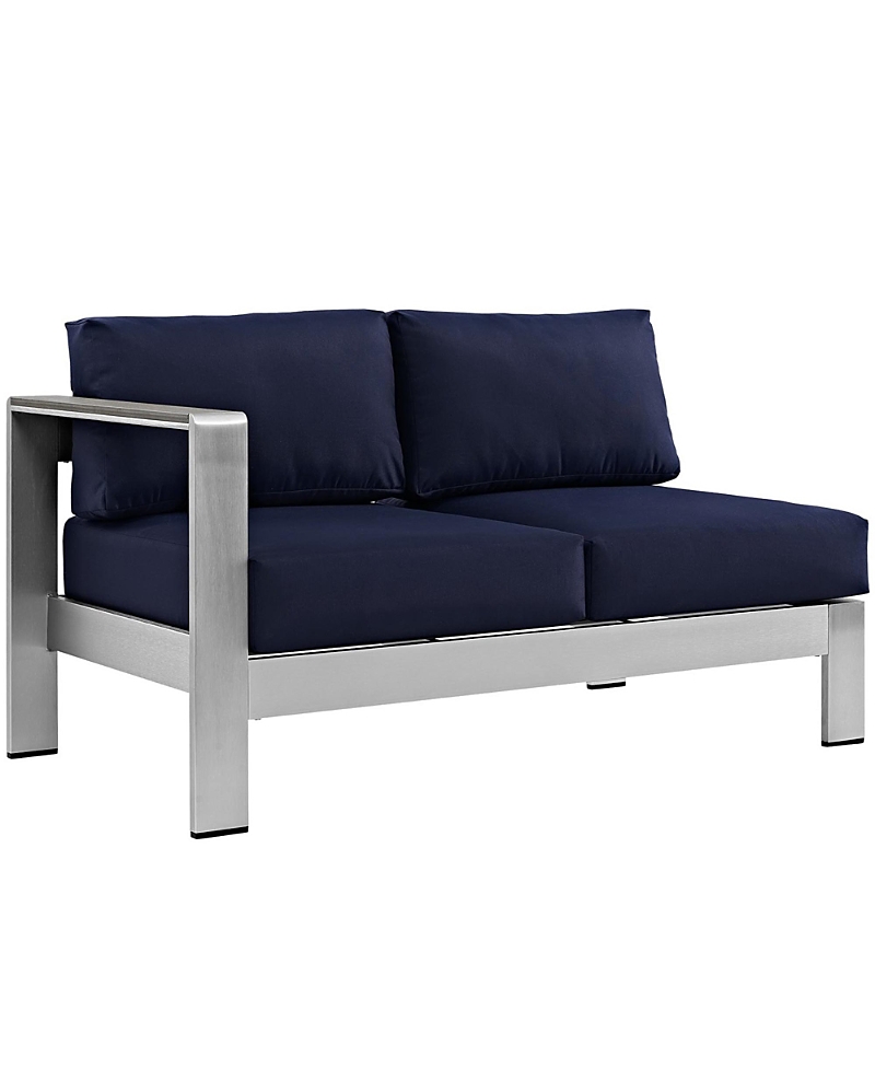 Modway Shore Left-Arm Corner Sectional Outdoor Patio Aluminum Loveseat