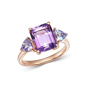 Bloomingdale's Amethyst & Tanzanite Cocktail Ring in 14K Rose Gold - 100% Exclusive- 3117119