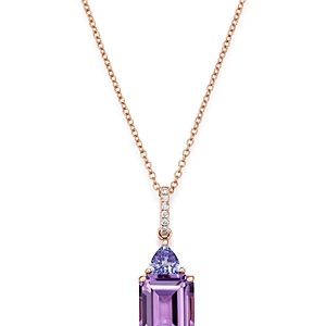 Bloomingdale's Amethyst & Tanzanite Pendant Necklace in 14K Rose Gold, 18 - 100% Exclusive- 3117117