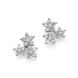 Bloomingdale's Diamond Flower Cluster Stud Earring in 14K White Gold, 0.50 ct. t.w. - 100% Exclusive- 3089310