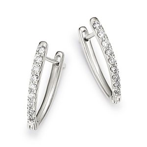Bloomingdale's Diamond Hoop Earrings in 14K White Gold, 0.20 ct. t.w. - 100% Exclusive- 3089308