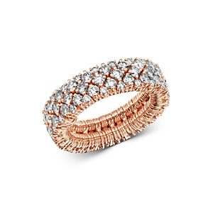 Roberto Demeglio 18K Rose Gold Cashmere Collection Stretch Ring with Champagne Diamonds- 3131143