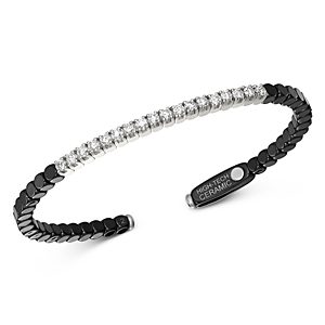 Roberto Demeglio 18K White Gold & Black Ceramic Dado Bangle Bracelet with Diamonds- 3131131