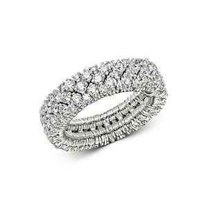 Roberto Demeglio 18K White Gold Cashmere Collection Diamond Stretch Ring- 3009429