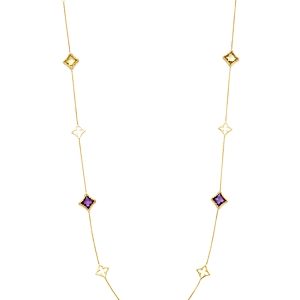 Bloomingdale's Multicolor Clover Station Necklace in 14K Yellow Gold - 100% Exclusive- 3135124