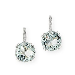 Bloomingdale's Aquamarine & Diamond Drop Earrings in 14K White Gold - 100% Exclusive- 3123777